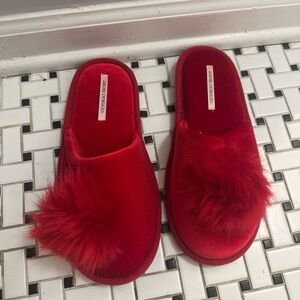 Victoria's Secret Plush Red Slippers